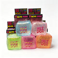 Nee Doh Nice Cube glitter squishy toys in multiple colors with packaging